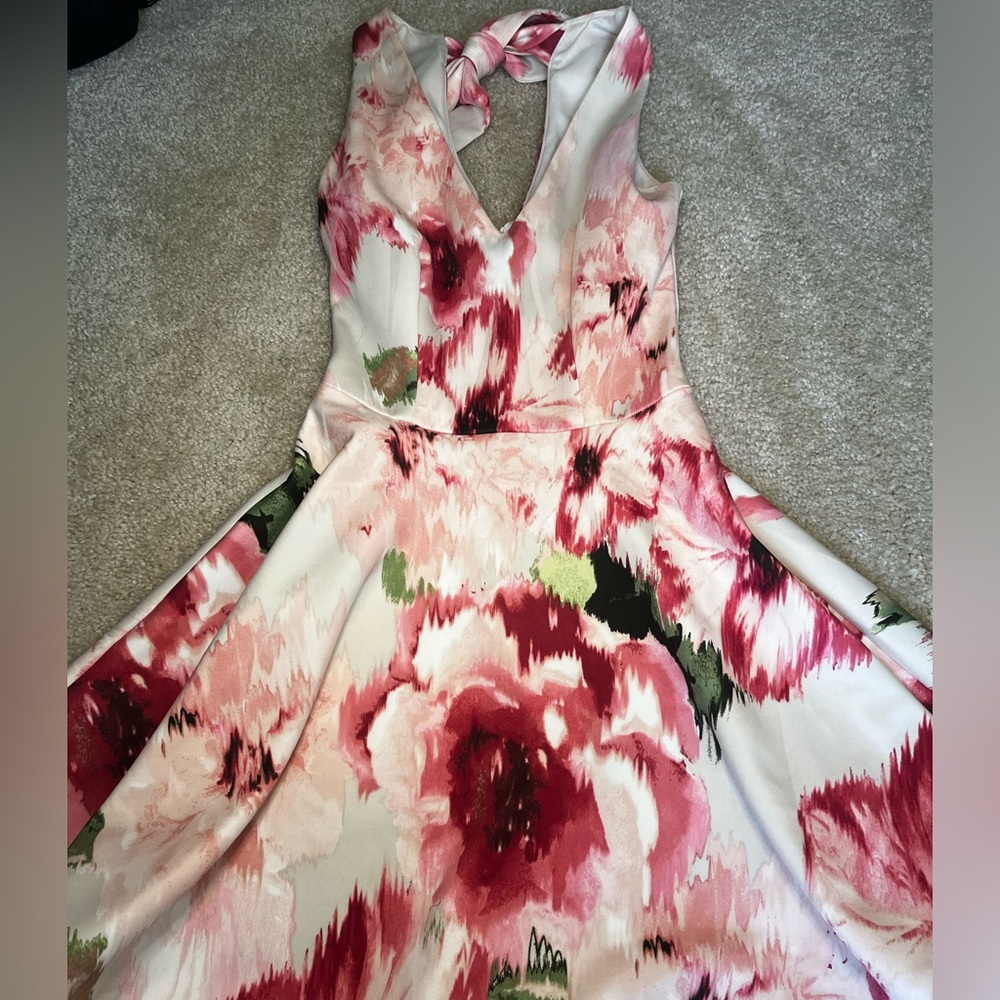 Formal floral flare dress